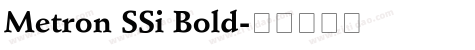 Metron SSi Bold字体转换